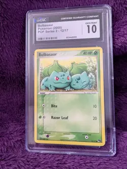 Bulbasaur CGC Gem Mint 10 POP Series 2 Pokemon Card 2005 12/17 - Image 1