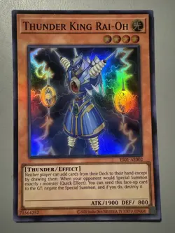 YUGIOH THUNDER KING RAI-OH ASIA ENGLISH EDITION ES01-AE002 SUPER RARE - Image 1
