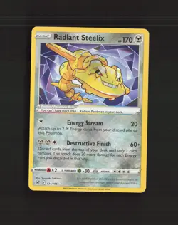 Radiant Steelix 124/196 Lost Origin Radiant Rare Holo Pokemon Card NM - Image 1