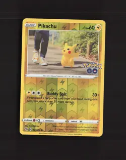 Pikachu 027/078 Pokemon GO Stamped Reverse Holo Pokemon Card LP+ - Image 1