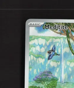 Meditite 153/142 Stellar Crown Full Art Ultra Rare Holo Pokemon Card NM - Image 3