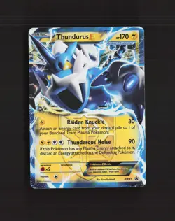 Thundurus EX BW81 Black & White Black Star Promo Holo Pokemon Card DMG - Image 1