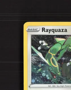 Rayquaza SWSH029 Sword & Shield Black Star Promo SWIRL Holo Pokemon Card LP - Image 3