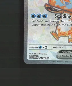 Eiscue ex 210/197 Obsidian Flames Full Art Ultra Rare Holo Pokemon Card NM - Image 5