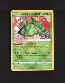 Radiant Venusaur 004/078 Pokemon GO Stamped Radiant Rare Holo Pokemon Card NM - Image 1