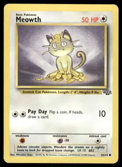 Pokemon Cards Meowth 56/64 Jungle WOTC Common LP *2 - Image 1
