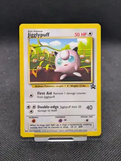 2001 Black Star Promo WOTC Pokemon League Card Jigglypuff 7 LP-NM - Image 1