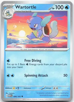 WARTORTLE 008/165 Pokemon Card 151 Near Mint - Image 1