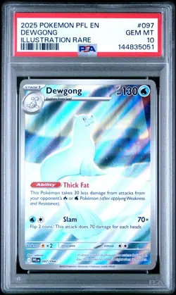 2025 POKEMON PFL EN-PHANTASMAL FLAMES ILLUSTRATION RARE #097 DEWGONG PSA 10 - Image 1