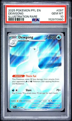 2025 Pokemon Dewgong Illustration Rare #097 PSA 10 GEM MINT PFL EN - Image 1