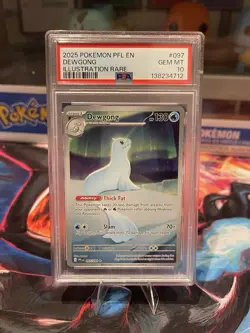 2025 POKEMON PFL EN-PHANTASMAL FLAMES ILLUSTRATION RARE #097 DEWGONG PSA 10 - Image 1