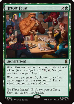 MTG magic 1x Heroic Feast (M/NM) Marvel Super Heroes - Image 1