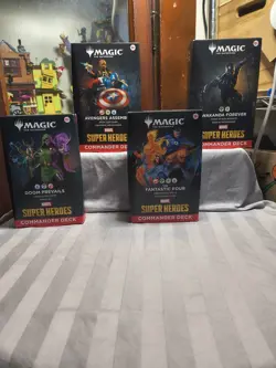 Sealed Marvel Super Heroes Commander Deck Case Magic MTG 4 Deck Set - Image 1