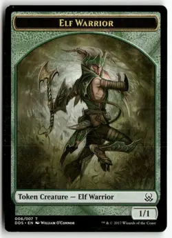 Elf Warrior Token 6 Token Duel Decks: Mind vs. Might Magic: The Gathering LP - Image 1