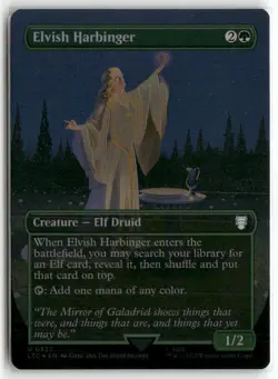 Elvish Harbinger (Borderless) 527 Commander: The Lord of the Rings MTG Foil LP - Image 1