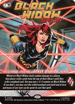 Foil - Black Widow, Super Spy (Borderless) - 0393 - Marvel Super Heroes - NM - Image 1