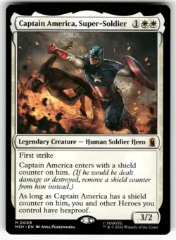 Captain America, Super-Soldier Mythic 9 Near Mint Marvel Super Heroes MTG M-07 - Image 1