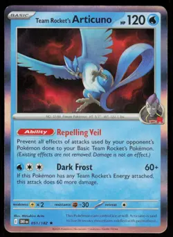 Team Rocket's Articuno 051/182 Rare Destined Rivals Pokemon Holo Near Mint - Image 1