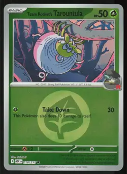 Team Rocket's Tarountula Pattern 018/217 Ascended Heroes Pokemon Reverse Holo NM - Image 1