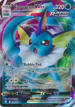 Vaporeon VMAX - 030/203 Ultra Rare Evolving Skies NM Pokemon TCG - Image 1