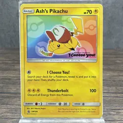 Pokemon TCG Black Star Promo Ash's Pikachu SM108 Sm Regular #SM108 - HP - Image 1