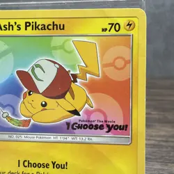 Pokemon TCG Black Star Promo Ash's Pikachu SM108 Sm Regular #SM108 - HP - Image 3