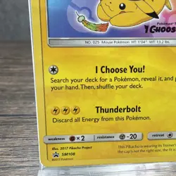 Pokemon TCG Black Star Promo Ash's Pikachu SM108 Sm Regular #SM108 - HP - Image 5