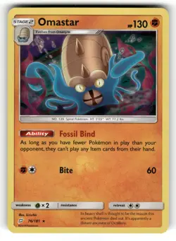Omastar NM 76/181 Team Up Pokemon Holo Rare - Image 1