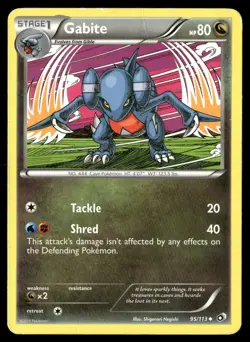 Gabite 95/113 Uncommon Legendary Treasures Pokemon Damaged - Image 1