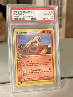 2003 POKEMON EX RUBY & SAPPHIRE BLAZIKEN #15 PSA GEM MT 10 💎 -LOW POP -NON HOLO - Image 1