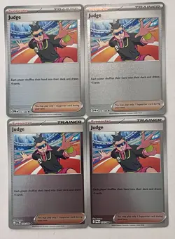 Pokemon TCG [4x Playset]: Judge Trainer REVERSE HOLO Cards 076/088 Lot of 4 - Image 1