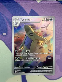 2023 Pokemon SV Paldea Evolved Tyranitar Illustration Rare #222/193 - Image 1