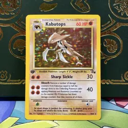 Pokemon 1999 Kabutops 9/62 Fossil Holo (First Edition) 1st LP + NM - - Image 1
