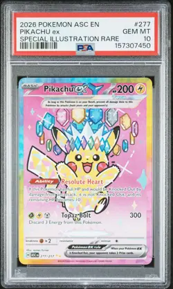 2026 POKEMON ASC EN-ASCENDED HEROES SPECIAL ILLUSTRATION RARE PIKACHU EX PSA 10 - Image 1