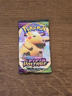 Pokemon TCG Sword Shield Vivid Voltage Pikachu Art SEALED English Booster Pack 1 - Image 1