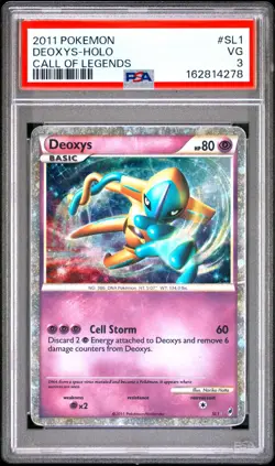 PSA 3 2011 Pokemon Call of Legends SHINY Deoxys Holo Foil Rare SL1 - Image 1