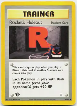 Rocket's Hideout 63/64 Uncommon Neo Revelation Pokemon 1st Edition MP - Image 1