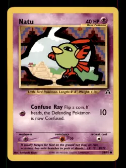 Natu 59/75 Common Neo Discovery Pokemon Unlimited Heavily Played - Image 1