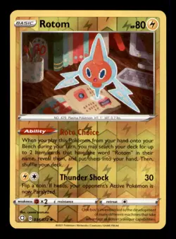 Rotom 034/072 Uncommon Shining Fates Pokemon Reverse Holo Near Mint - Image 1