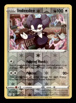 Indeedee 056/072 Holo Rare Shining Fates Pokemon Reverse Holo Near Mint - Image 1