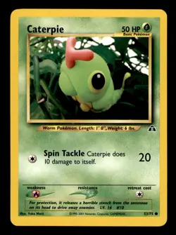 Caterpie 53/75 Common Neo Discovery Pokemon Unlimited Near Mint - Image 1