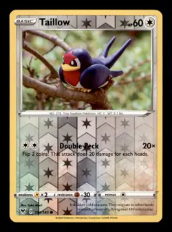 Taillow 133/185 Common Vivid Voltage Pokemon Reverse Holo Near Mint - Image 1