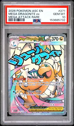 Mega Dragonite ex 271 Pokemon Ascended Heroes Attack Rare PSA 10 - Image 1