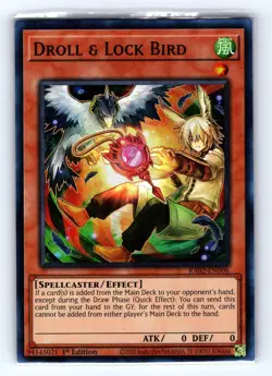 Droll & Lock Bird (Alternate Art) (UR) RA02-EN006 Yu-Gi-Oh 1st Edition NM - Image 1