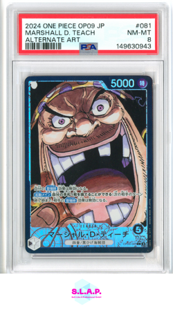 MARSHALL D. TEACH ONE PIECE ALT ART JAP OP09-EMPERORS NEW WRLD 2024 081 PSA 8 - Image 1