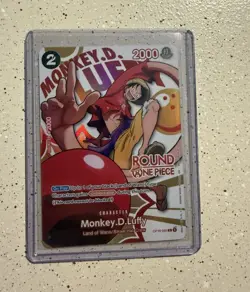 Bandai One Piece CCG Round One Monkey D. Luffy OP16-095 Rare Foil - Image 1