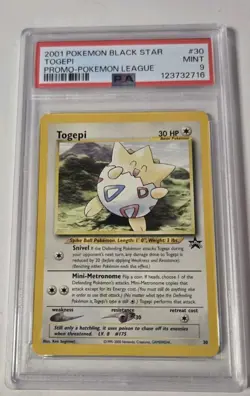 PSA 9 MINT Togepi # 30 WOTC Black Star Promo Pokemon Card - Image 1