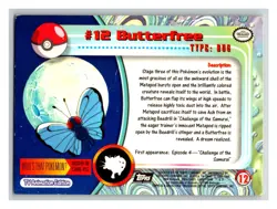 Butterfree #12 2000 Topps Pokemon Trading Card TCG Nintendo 2000 - Image 2