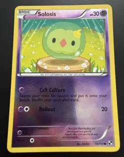 Solosis 55/114 Pokemon Card Black & White Reverse Holo Common - Image 1