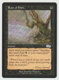 Magic the Gathering MTG Urza's Saga #151 Rain of Filth Black Uncommon LP - Image 1